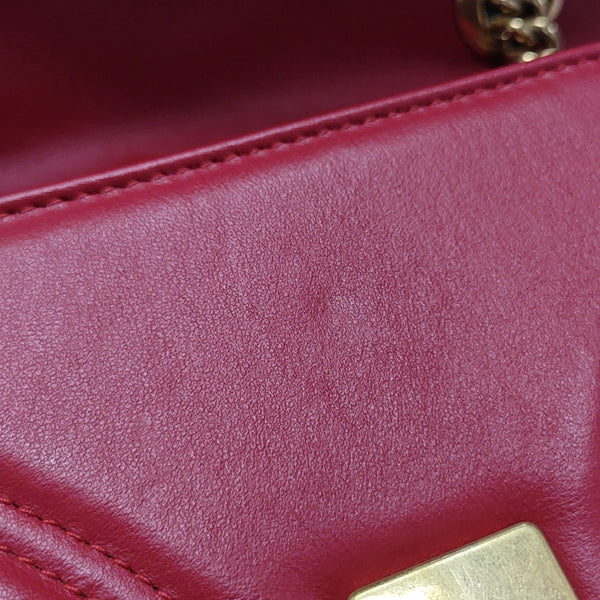 GG Marmont Small Quilted Calfskin Red