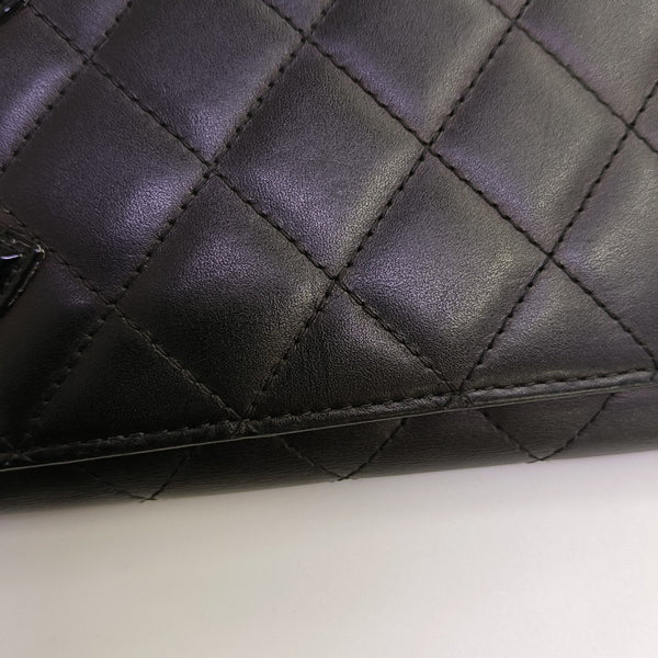 CAMBON Quilted Calfskin Black Wallet
