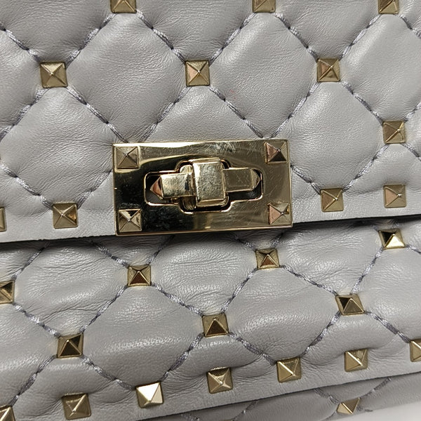 Spike Up Quilted Lambskin Gray