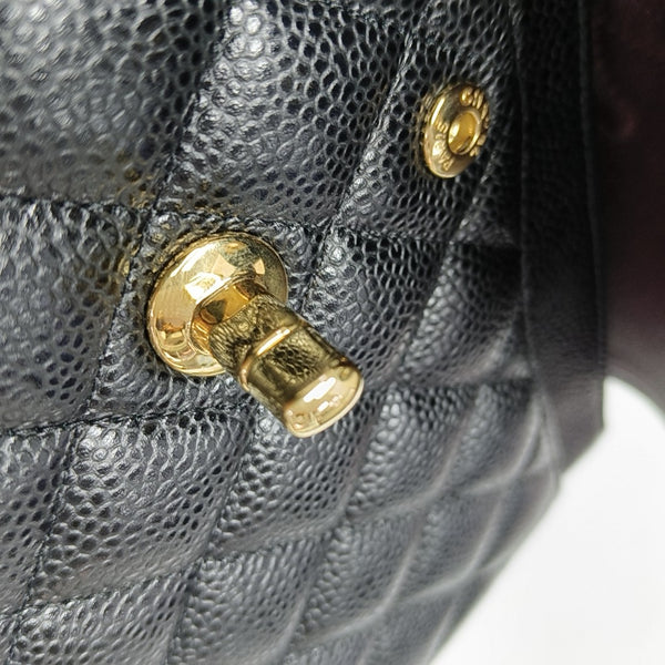 CLASSIC FLAP Small Quilted Grained Calfskin Black