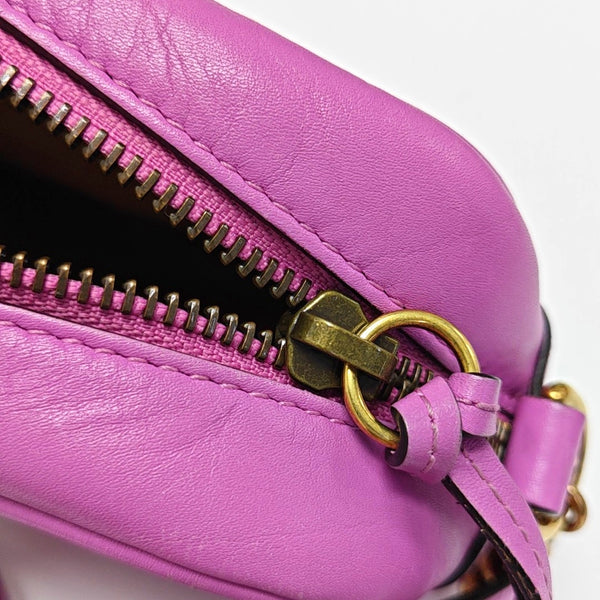 Authenticated pre-owned GG Marmont Mini Quilted Calfskin Purple - Shoulder Bag at Looply