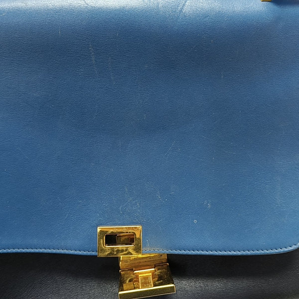 TRAPEZE Small Calfskin Blue