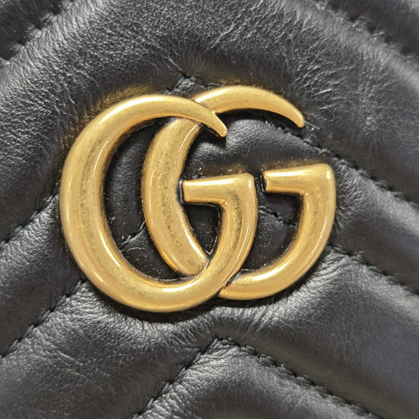 GG Marmont Mini Quilted Calfskin Black