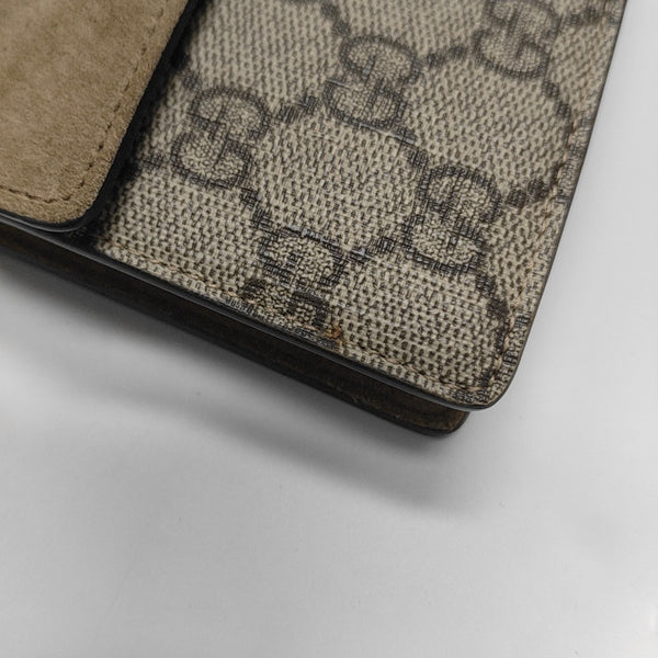 Dionysus Super Mini Monogram Coated Canvas Beige