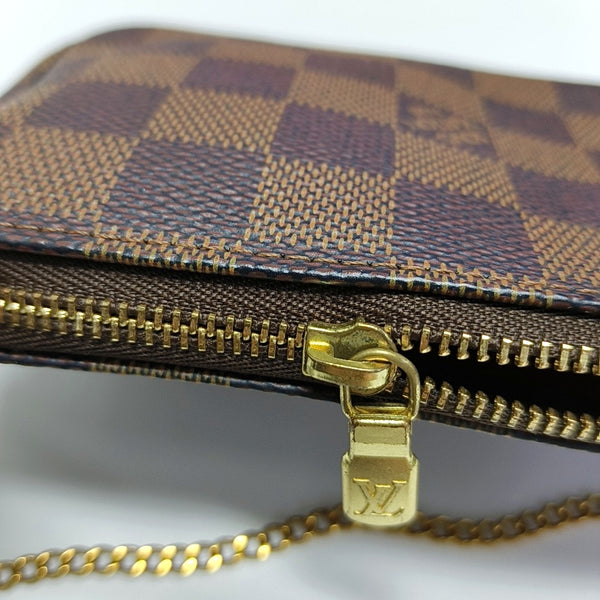 Authenticated pre-owned ACCESSOIRES Mini Damier Ebene Coated Canvas Brown - Top Handle Bag at Looply
