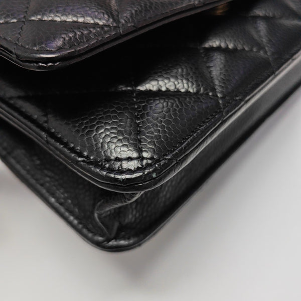 WOC Quilted Grained Calfskin Black