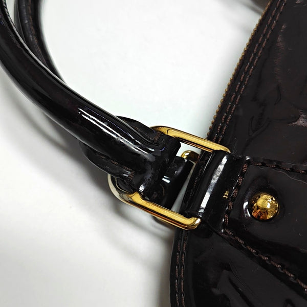ALMA BB Monogram Patent Leather Brown