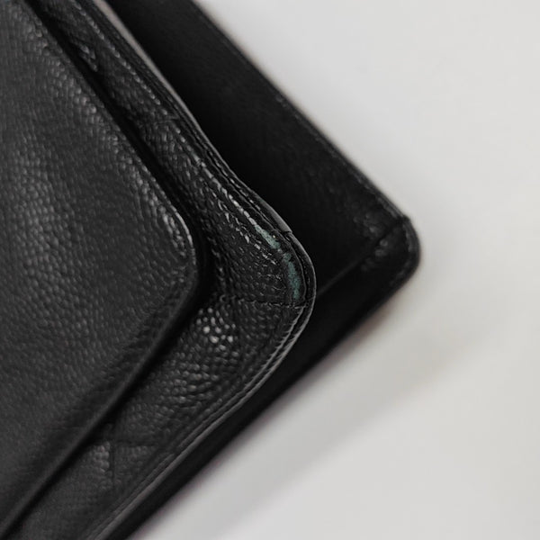 Quilted Grained Calfskin Shoulder Bag Black