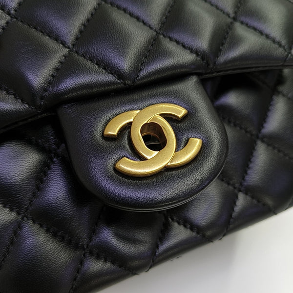22SS Mini Quilted Lambskin Black