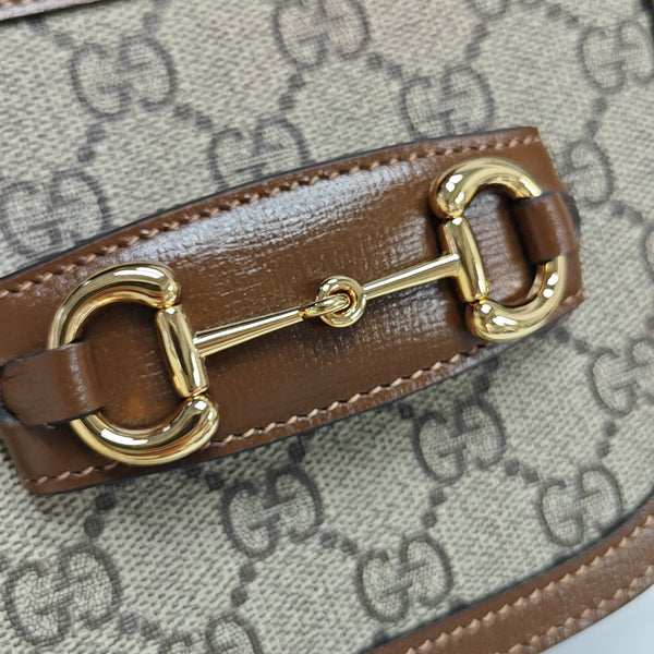 Horsebit 1955 Mini Monogram Coated Canvas Brown