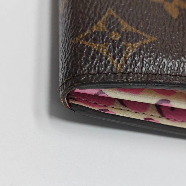 PORTE MONNAIE Monogram Coated Canvas Brown Wallet
