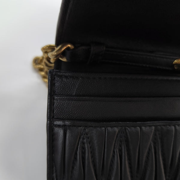 Quilted Lambskin Shoulder Bag Black
