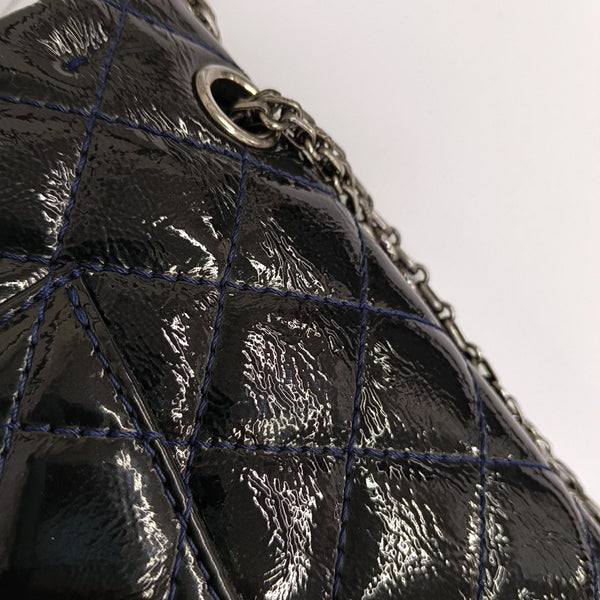2.55 227 (jumbo) Quilted Patent Leather Blue
