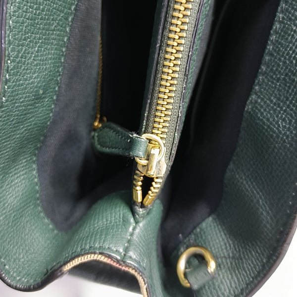 The Banner Medium Calfskin Green
