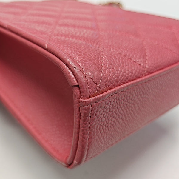 DOUBLE CC Quilted Grained Calfskin Pink