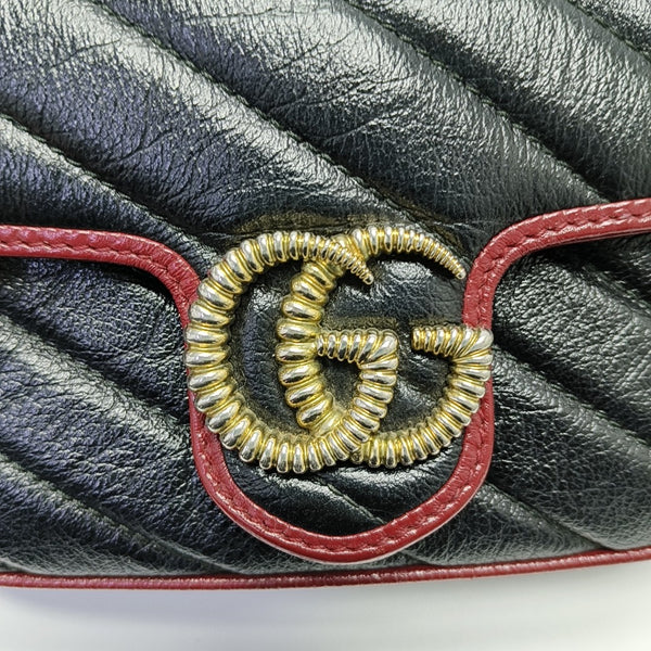 GG Marmont Super Mini Quilted Calfskin Black