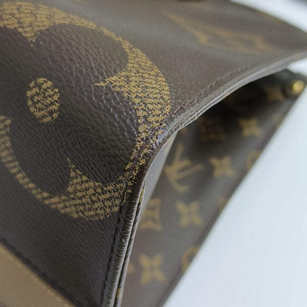 ONTHEGO MM Monogram Coated Canvas Brown