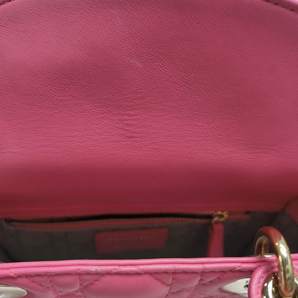 Lady Dior Small Cannage Lambskin Red