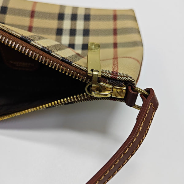 Coated Canvas Top Handle Bag Brown