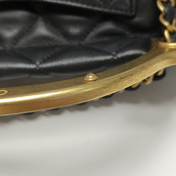 Quilted Calfskin Shoulder Bag Black