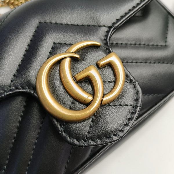 GG Marmont Mini Quilted Calfskin Black