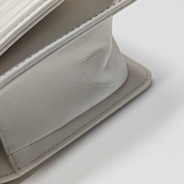 BOY CHANEL Small Quilted Calfskin White