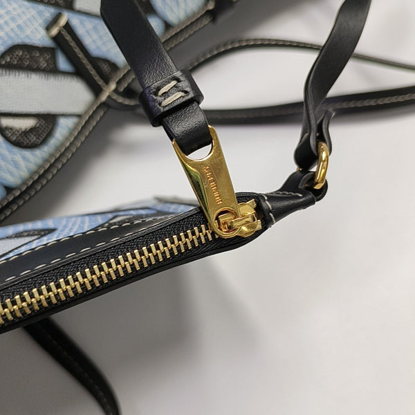 Beach Tote Coated Canvas Blue
