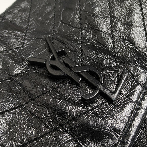 NIKI Medium Chevron Calfskin Black