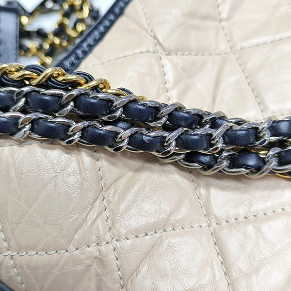 GABRIELLE Small Quilted Calfskin Beige