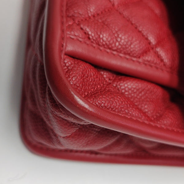 FRENCH RIVIERA FLAP Quilted Grained Calfskin Red