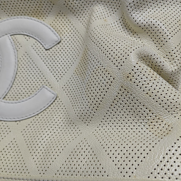Quilted Lambskin Tote Bag White