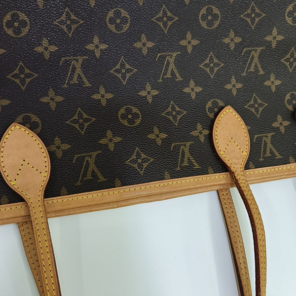 NEVERFULL MM Monogram Coated Canvas Brown