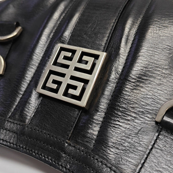 Calfskin Top Handle Bag Black
