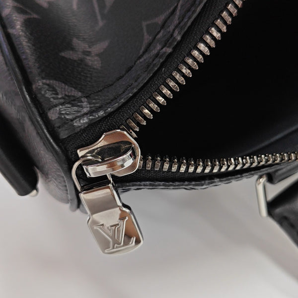 KEEPALL 25 Monogram Coated Canvas Black