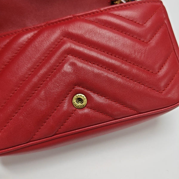 GG Marmont Mini Quilted Calfskin Red