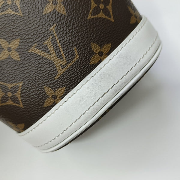 BUCKET Nano Monogram Coated Canvas Brown