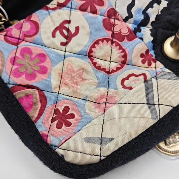 CLASSIC FLAP Mini Quilted Fabric Multicolor