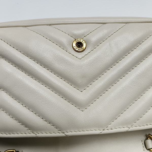 GG Marmont Mini Quilted Calfskin White