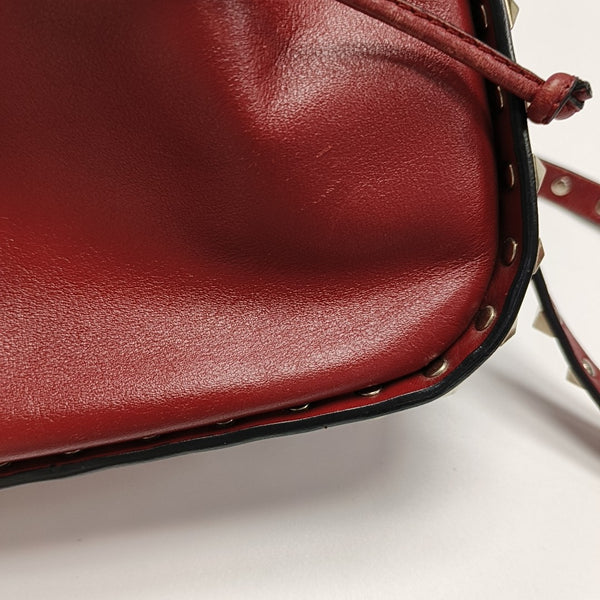 Rockstud Small Calfskin Red