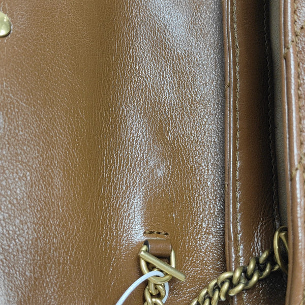 GG Marmont Mini Quilted Calfskin Brown