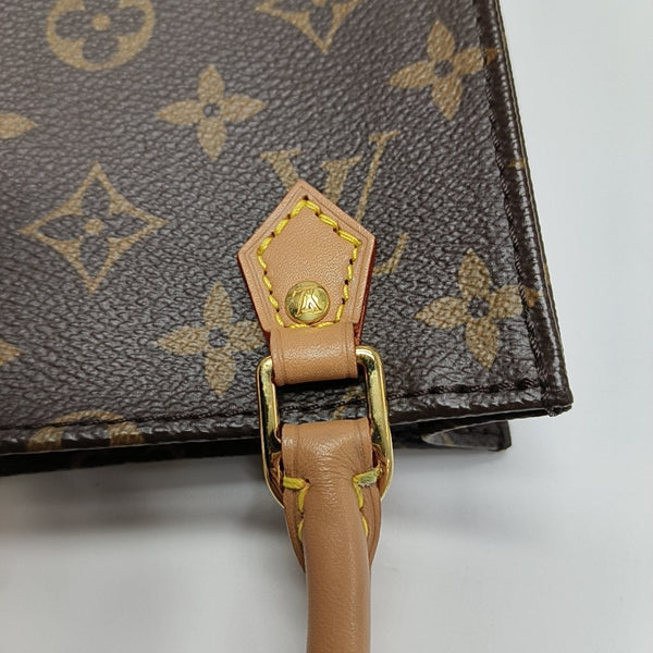 SAC PLAT Mini Monogram Coated Canvas Brown