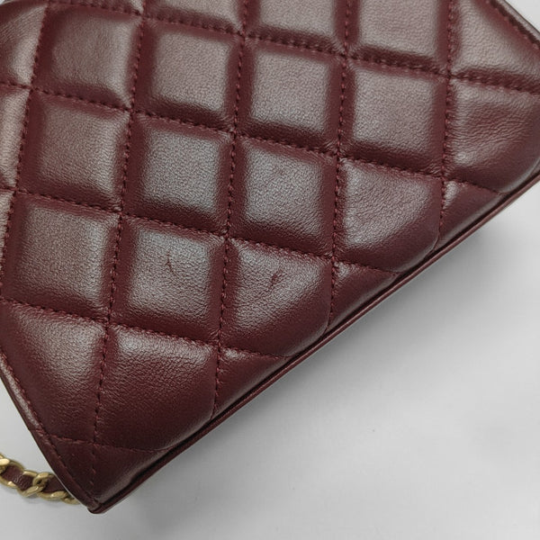 KELLY Medium Quilted Lambskin Red