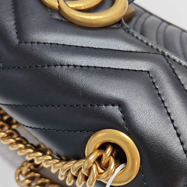 GG Marmont Small Quilted Calfskin Black
