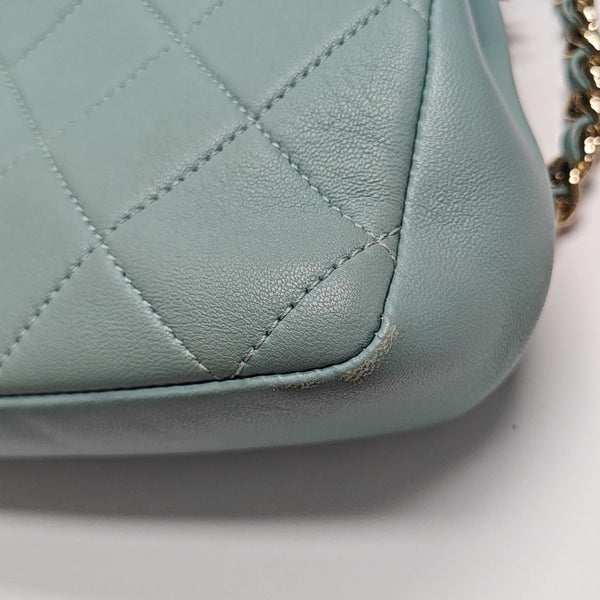 Quilted Calfskin Shoulder Bag Green