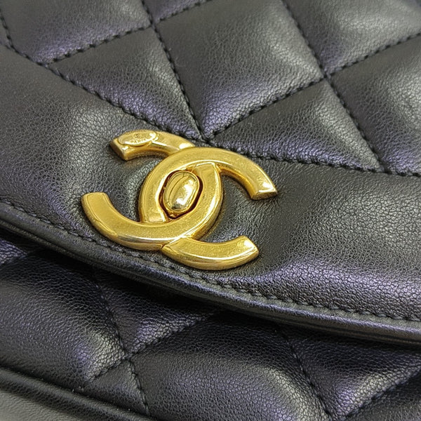 DIANA CC Quilted Lambskin Black