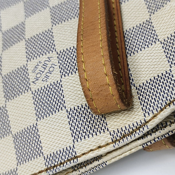 SALINA PM Damier Azur Coated Canvas White