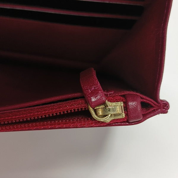 Chevron Calfskin Crossbody Bag Red