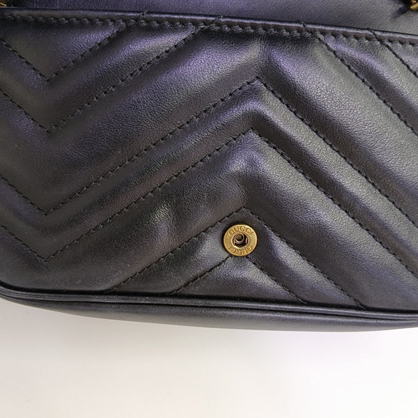 GG Marmont Mini Quilted Calfskin Black