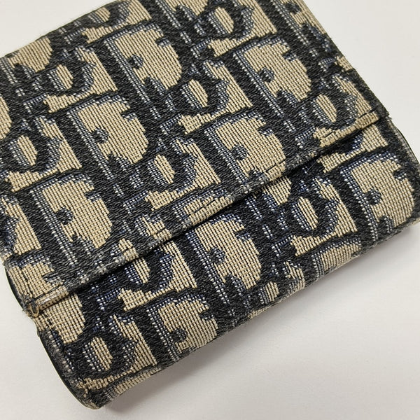 Saddle Mini Oblique Canvas Blue Wallet