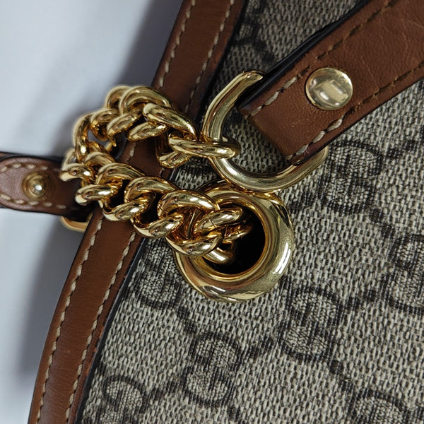 Padlock Medium Monogram Coated Canvas Beige